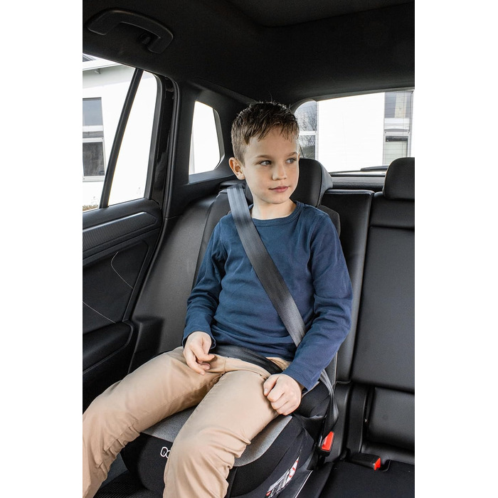 Дитяча автопідставка Booboo Safety Madrid, без Isofix, для дітей 125-150 см (15-36 кг), i-Size, чорний/сірий