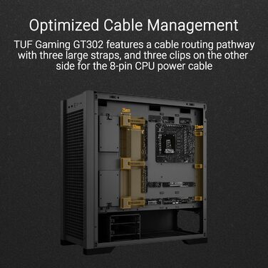 Ігровий корпус ASUS TUF GT302 ARGB білий, Mid-Tower ATX, 4x140 мм ARGB вентилятори, змінні бокові панелі, підтримка ATX материнських плат із прихованими роз'ємами, сітчаста фронтальна панель