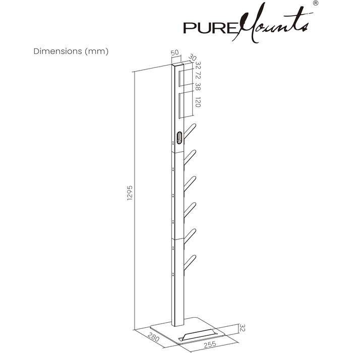 Підставка-стійка для пилососа PureMounts, сумісна з Dyson Gen5, V15, V12, V11, V10, V8, V7, V6, тримач аксесуарів, чорна