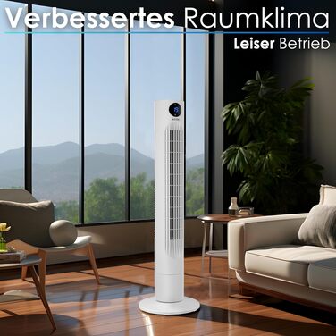 Вентилятор Tower Echo - тихий, з пультом, LED-дисплеєм та таймером 12 год