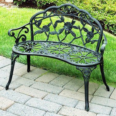 Outsunny Garden Лавка Паркова лавка Лавка Лавка Садові меблі 2-місна металева 100 x 54 x 78 см