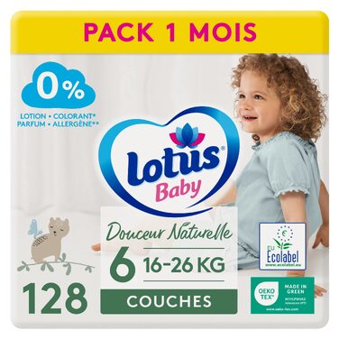 Дитячі підгузки Lotus Baby Douceur Naturelle, розмір 5 (12-20 кг), упаковка на 140 шт, преміум-якість