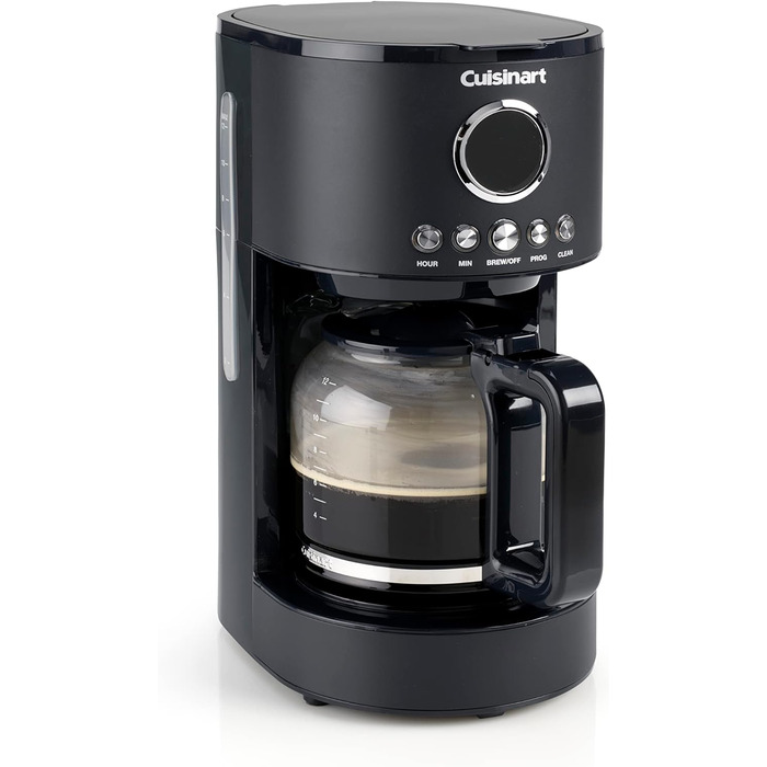 Кавоварка фільтраційна Cuisinart 1.8 л, 12 чашок, програмована, швидке заварювання, таймер 24 години, функція підтримки тепла, браузерна екстракція, мийка в посудомийці, чорна