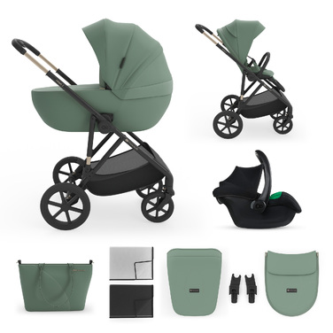 Дитячий візочок Kinderkraft Prime 3 3в1 2026 Dark Green (темно-зелений)