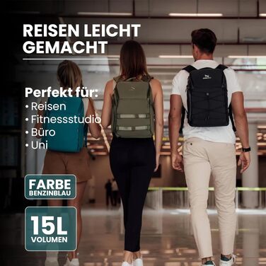 Рюкзак для ручної поклажі Zeeksack The Underseat 15L, Petrol Blue — компактна сумка в літак