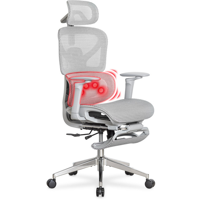 Крісло з масажним ефектом Mealux M6 Air Massage Grey (арт. HF-M6 M/G)