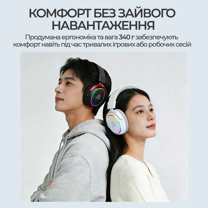 Бездротова ігрова гарнітура Ajazz AHM10 Max Black (AHM10-MAX-B)