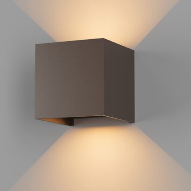 Світильник настінний LED K-Bright 12W, двосторонній потік світла (вгору та вниз), теплий білий 3000K, водонепроникний IP65, антрацит (іржавий колір), для дому та вулиці