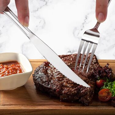Набір столових приборів Hunnycook на 12 осіб (60 предметів) з нержавіючої сталі, з лінійними ручками, для дому/ресторану/вечірки, придатний для миття в посудомийній машині, сріблястий