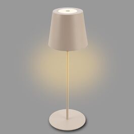 BRILONER бездротова LED настільна лампа з димером, сенсорним керуванням, акумуляторна, регульована по висоті, нічник, лампа для читання, кемпінгу та вулиці, 36x10,5 см, бежева