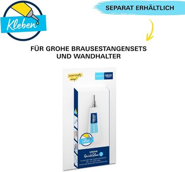 Душовий набір GROHE Vitalio 110: ручна лійка з 3 режимами струменя, шланг 1.5м та кріплення на стіну (економний витрат води 8л/хв), хром, 26176001