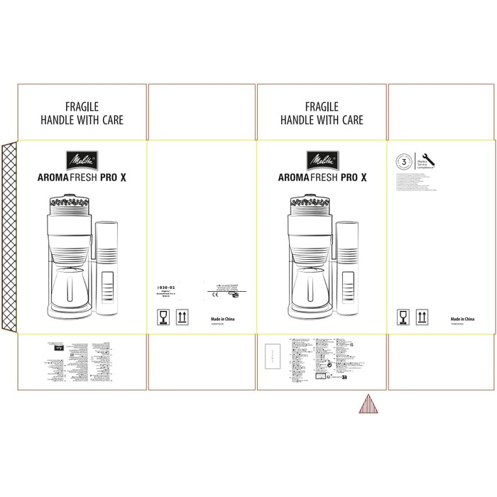 Кавоварка з млинком Melitta AromaFresh Pro X, фільтраційна, скляний глечик, знімний резервуар, на 10 чашок, сіра