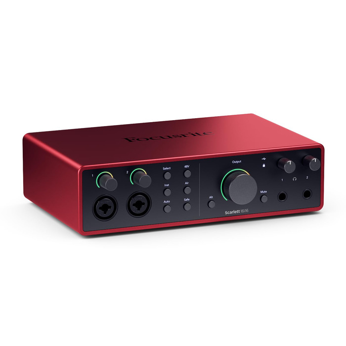 Focusrite Scarlett 4i4 4-го покоління USB Аудіоінтерфейс для гітаристів, вокалістів та музикантів (16 входів/16 виходів) - HiFi студійна якість