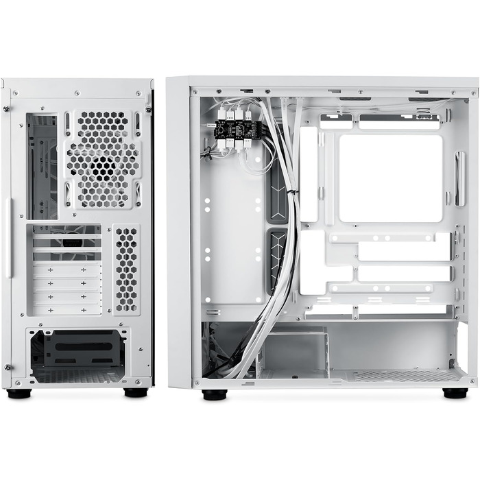 Корпус Cooler Master MasterBox 600 E-ATX білий, з прозорою скляною стінкою, підтримка радіатора 420 мм, ARGB-PWM вентилятори, USB 3.2 Gen2x2 Type-C