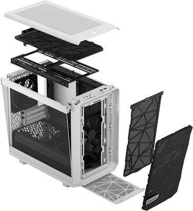 Корпус Fractal Design Meshify 2 Nano White TG Clear Tint, білий, скляна панель, компактний, для ігрових ПК