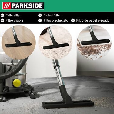 Складчастий фільтр Parkside для пилососа Lidl PNTS 1250–1500, всі моделі, сухого та вологого прибирання