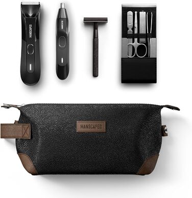MANSCAPED™ The Tool Box 4.0 Набір для чоловічого догляду: електричний тример для тіла Lawn Mower™ 4.0, тример для носа і вух Weed Whacker™ 2.0, бритва Plow™ 2.0, манікюрний набір Shears™ (4 предмети), косметичка Shed™