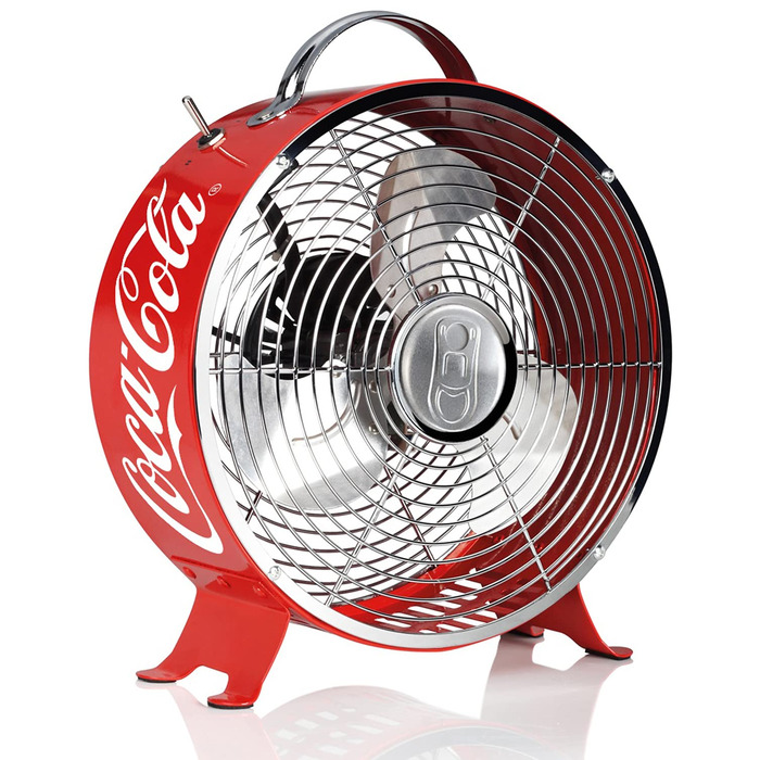 Вентилятор настільний Coca Cola Vintage °CUBES - ретро вентилятор для дому та офісу, червоний