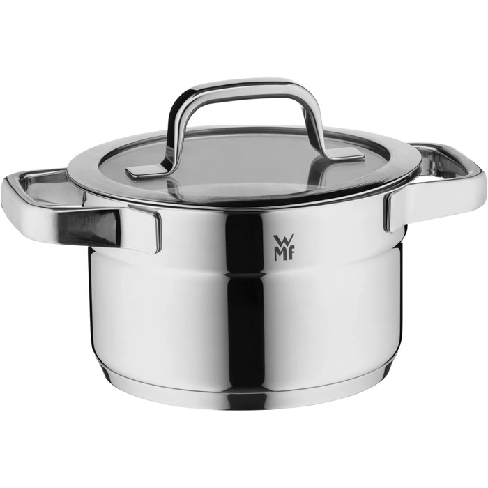 Набір каструль WMF Compact Cuisine 5 предметів, індукційний, нержавіюча сталь, з кришками, полірований Cromargan, без покриття, з внутрішньою шкалою
