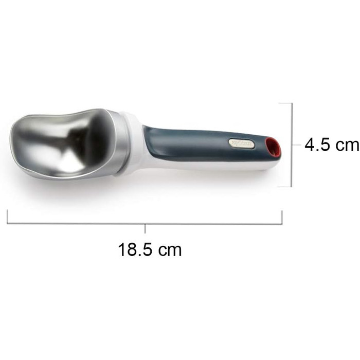 Ложка для морозива Zyliss E980087, 18.5 см, сіра - для морозива, джелато, сорбету, пюре, 5 років гарантії