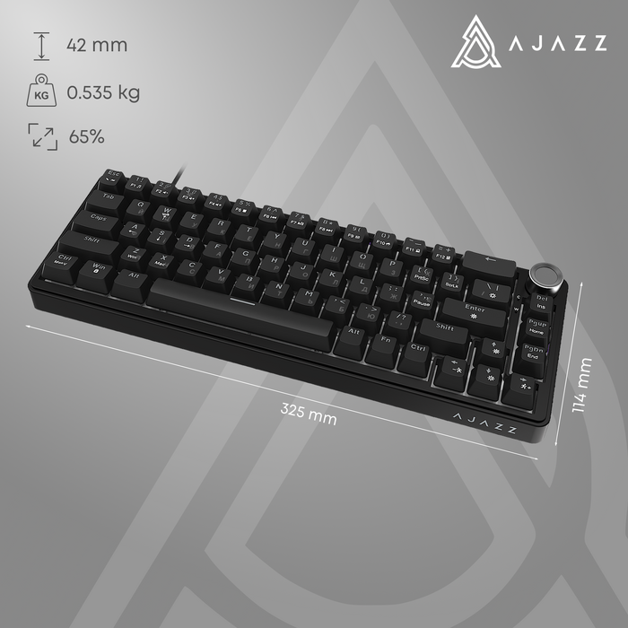 Дротова механічна клавіатура Ajazz AK690 Peach Mist Switch (AK690-PM-W)