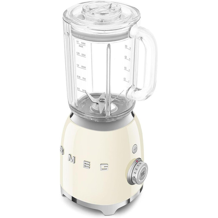 Міксер стаціонарний Smeg BLF03CREU 1.5 л кремового кольору, 800 Вт, 4 швидкості, автоматичні програми