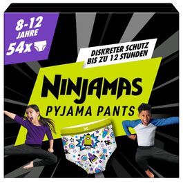Нічні підгузки-трусики Ninjamas Raumschiff для дітей 8-12 років (54 шт), 17-30 кг, поглинаючі піжамні штани з захистом від протікань