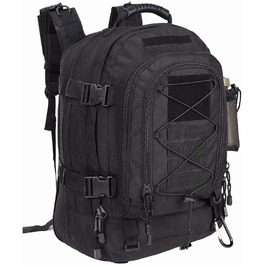 Тактичний армійський рюкзак Prof Army 40-64 л чорний MOLLE для туризму, полювання, кемпінгу