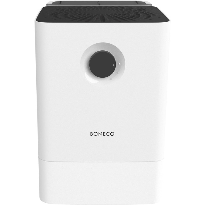 Зволожувач повітря BONECO W300 знімний бак 12 л, для кімнат до 50 м², дуже тихий 27 дБ, 2 режими, авто-вимкнення, мийка повітря, білий