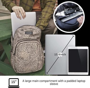 Рюкзак Dakine Campus 25L унісекс для школи, ноутбука та подорожей, водовідштовхуючий, поліестер, колір Carbon II