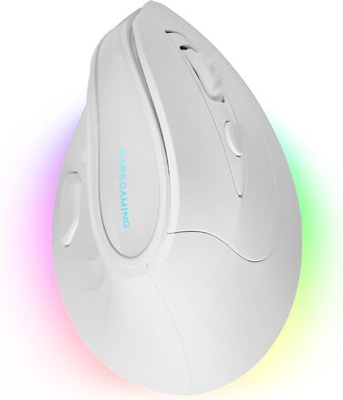 Бездротова ігрова миша Mars Gaming RGB Flow, ультралегка 79г, 3200 DPI, біла (MMSKW)