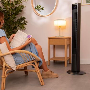 Вентилятор вежний Cecotec EnergySilence 9090 Skyline Ionic 119 см, 45 Вт, з іонізатором, LED сенсорним екраном, пультом ДУ, 3 режими, таймер 12 год, коливання 70°, сірий