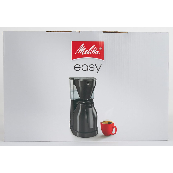 Кавоварка Melitta Easy Therm з термокувшином, фільтраційна, до 8 чашок, чорна, з функцією захисту від капання