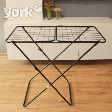 Сушарка для білизни York STABILO, металева, компактна, міцна, для балконів і терас, до 15 кг, чорна