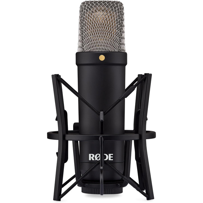 Студійний конденсаторний мікрофон Rode NT1 Signature Black з мікрофонним тримачем keepdrum MS138, чорний