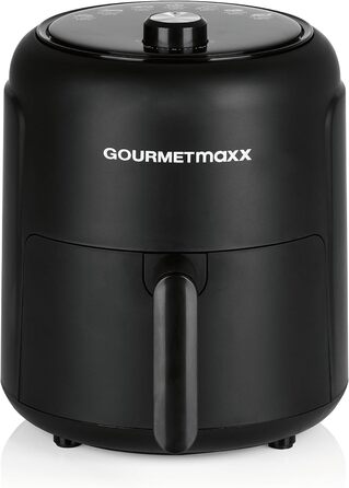 Фритюрниця з гарячим повітрям GOURMETmaxx 2,3 л, 1000 Вт, 9 програм, таймер 60 хв, енергозберігаюча, майже без олії, матова чорна