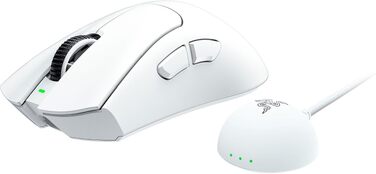 Ігрова бездротова миша Razer DeathAdder V4 Pro White: ергономічна, ультралегка (55г), 26K DPI, HyperSpeed, до 100 годин роботи