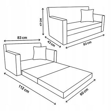 Диван Fortisline ROSALIA 83 x 112 см, вельвет, жовтий