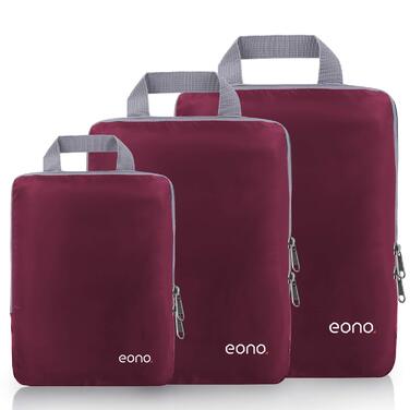 Набір компресійних органайзерів для одягу в подорожі Eono by Amazon, 4 предмети, темно-синій — компресійні куби для пакування в валізу та рюкзак