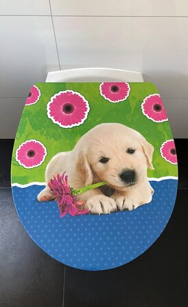 Дитяча кришка для унітазу ADOB Puppy з м'яким закриванням, знімна, дизайн цуценя