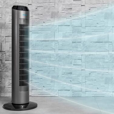 Вентилятор вежний Cecotec EnergySilence 8190 Skyline Ionic, 84 см, з пультом, таймером, іонізатором, мідний двигун, сірий