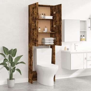 vidaXL Шафа для пральної машини в стилі старого дерева 64x25,5x190 см, полиця для ванної, шафа для пральної, меблі для ванної кімнати