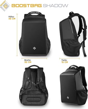 Рюкзак BoostBag Shadow антивандальний з TSA-замком, USB, захистом RFID для ноутбука 15,6'' та органайзером для документів