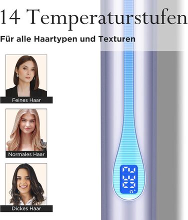 Інфрачервоний іонний випрямляч для волосся PARWIN PRO BEAUTY 2 в 1, випрямляч та плойка, інфрачервона та іонна терапія, антифриз-ефект, блиск, 14 температурних режимів, 100-230℃, фіолетовий