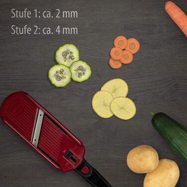 Овочерізка Börner Multi Dicer + Multi Slicer 4-в-1, набір для нарізки овочів 5 видів, для кубиків, смужок, скибочок різної товщини, кухонна овочерізка, червоний
