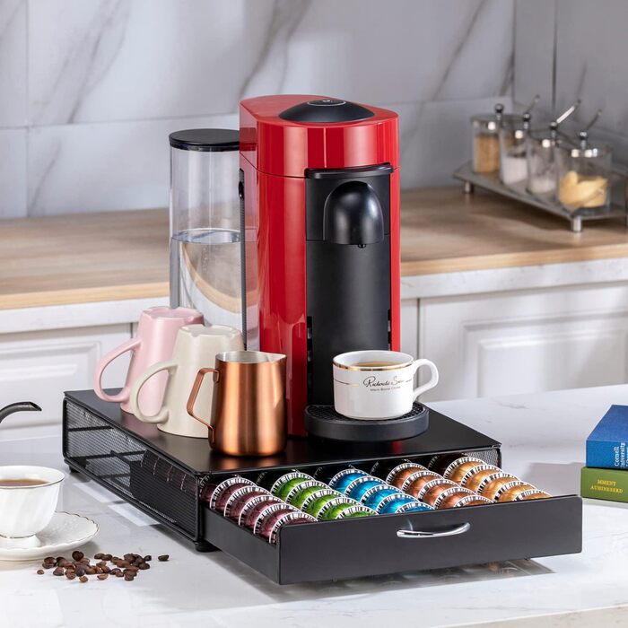 Організатор для капсул Nespresso Vertuo (50 шт), металевий підставка чорного кольору (Net Side)