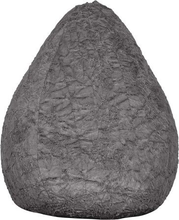 Дитячий пуф Lumaland Fluffy, 60x45 см, м'який плюш, знімний чохол, сірий, 120 л – сидіння для дівчаток і хлопчиків