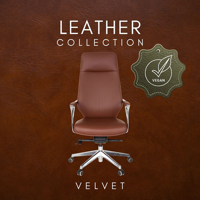 Крісло для керівника / офісне крісло VELVET штучна шкіра коричневий hjh OFFICE