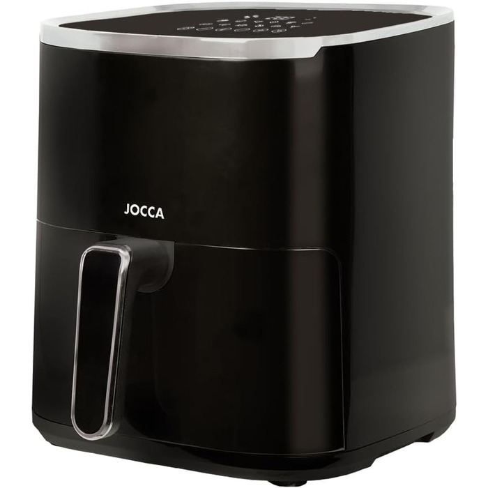 Аерофритюрниця JOCCA 5L, безмасляна фритюрниця 1450W з LED сенсорним екраном та регулюванням температури, чорна
