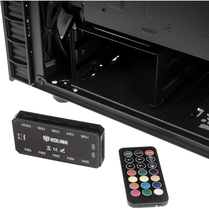Корпус для ПК KOLINK Observatory Lite Mesh ATX з RGB підсвіткою, геймерський Midi Tower з загартованим склом і вентиляторами